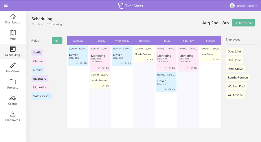 timesheet app rosters